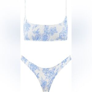 Triangl Blue and White Floral Bikini Set Size Small